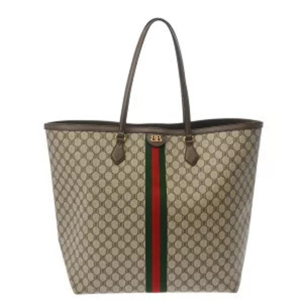 Balenciaga The Hacker Project collaboration tote bag beige ebony brown GG